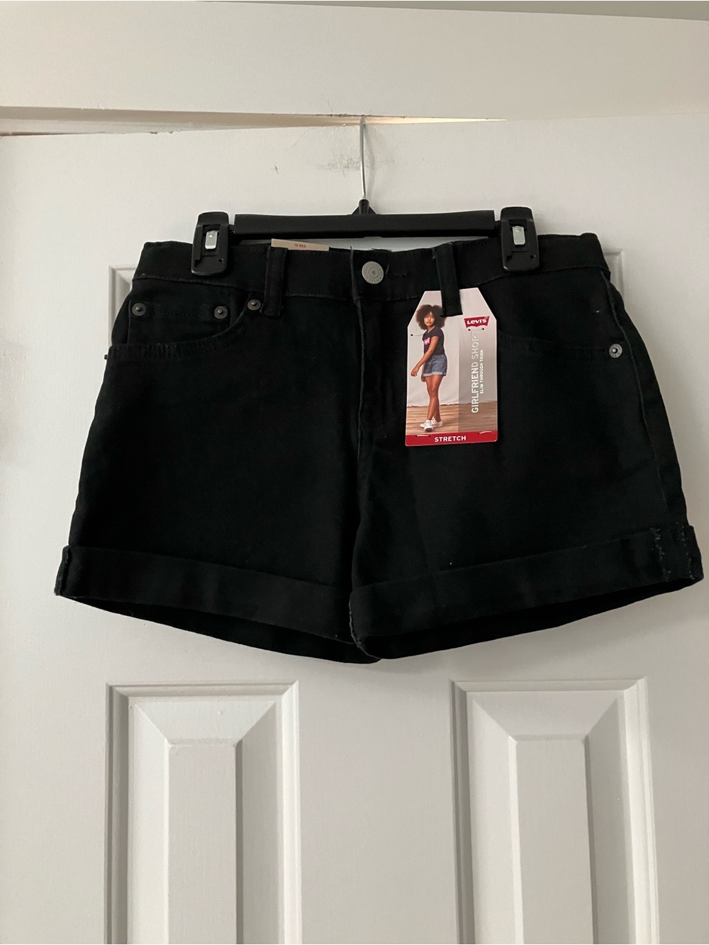 Levi's Black Rolled-Hem Denim Shorts